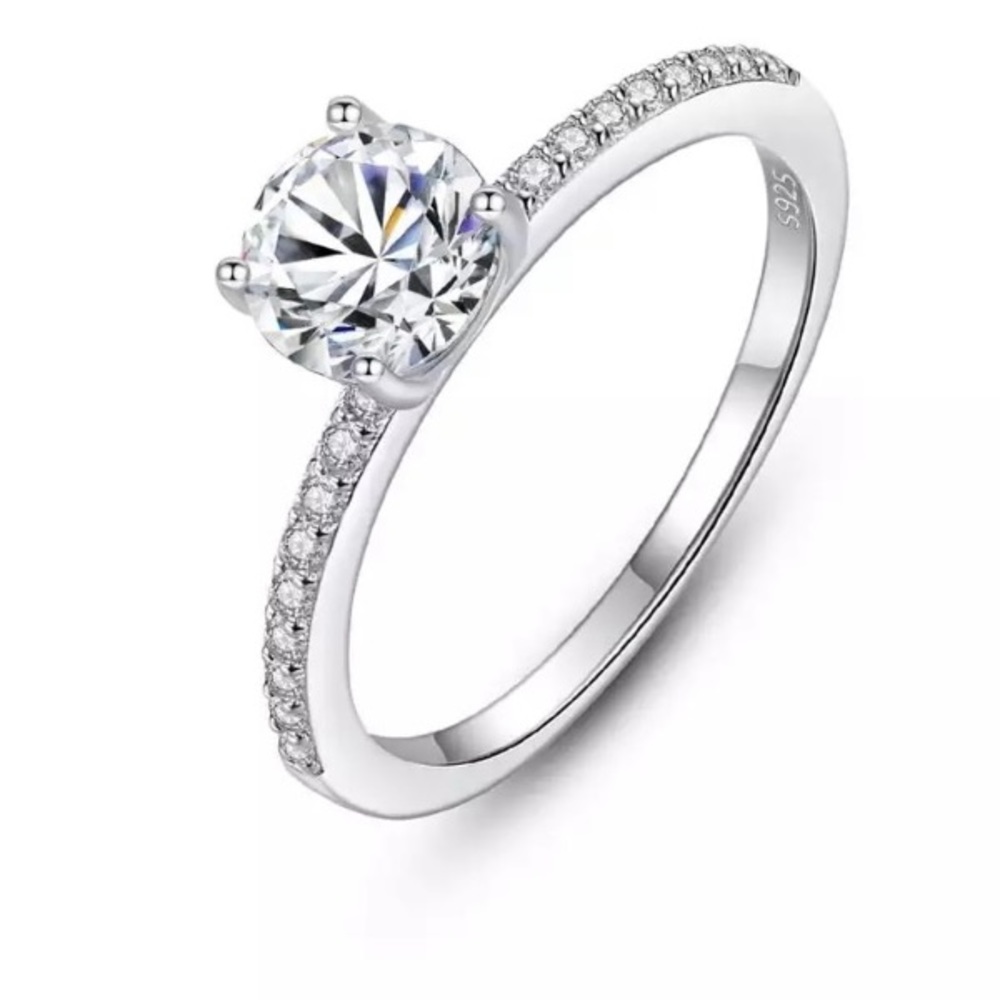 Moissanite diamond engagement bridal wedding ring